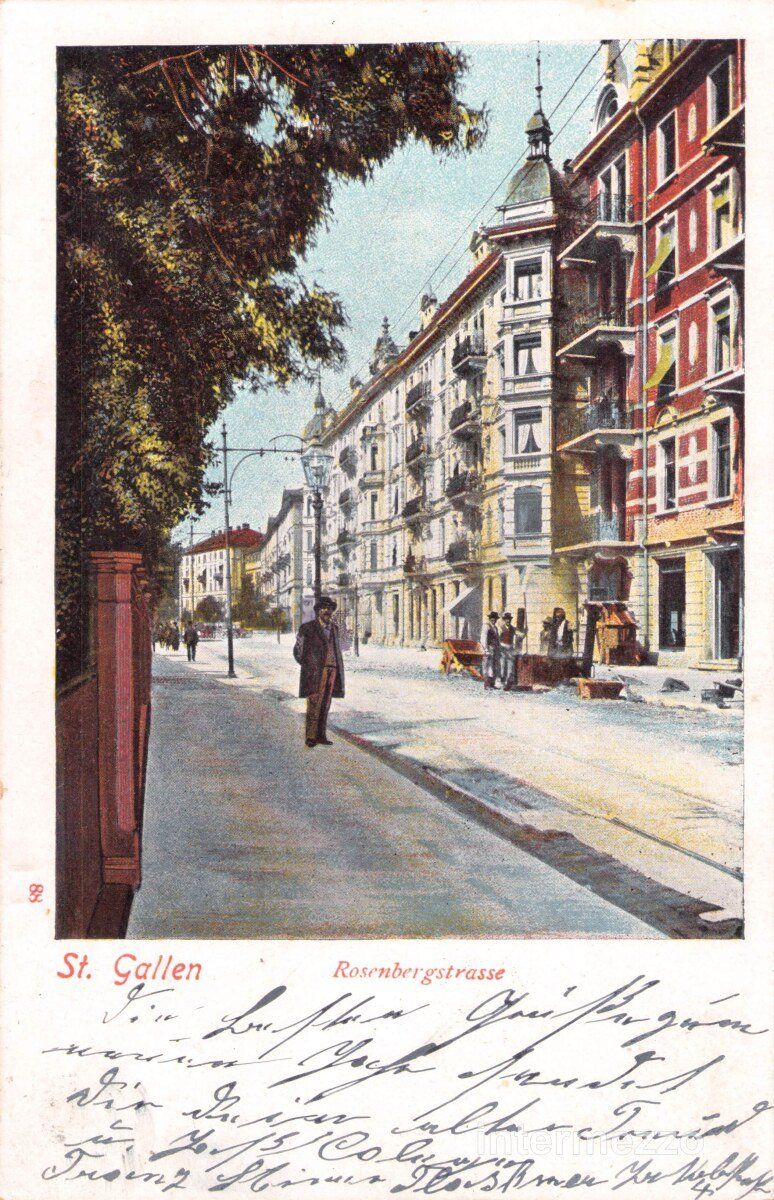 Cartoline postali: St. Gallen // 1903 Rosenbergstrasse // Sommer – Usato da Basel venduto da intermezzo12