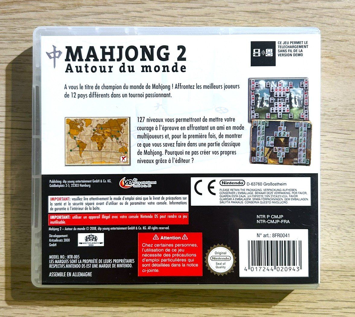 Nintendo Giochi: Mahjong 2 Autour du monde Nintendo DS – Usato da St. Gallen venduto da Alpine.Arcade 1