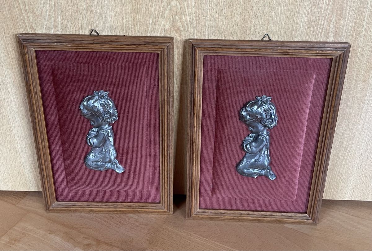 Dipinti: Paire de tableaux vintage - Bois & étain – Usato da Montmollin venduto da alexrey