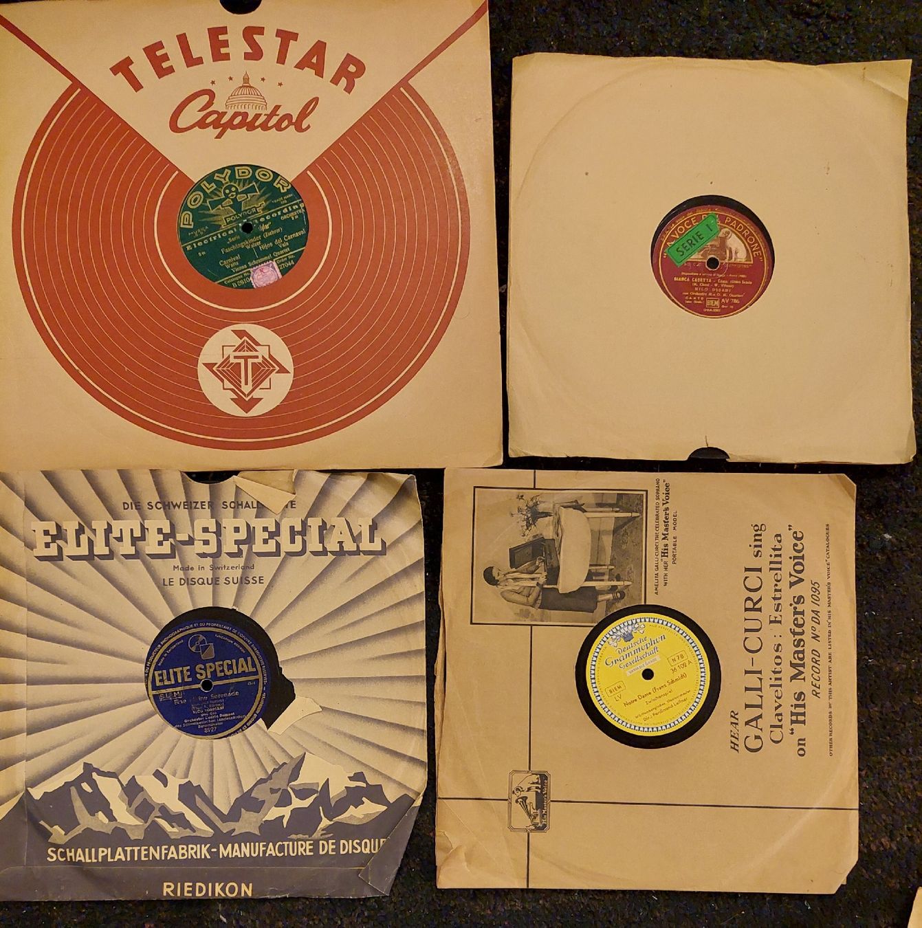 Dischi in vinile: 7 Schellackplatten mit unterhaltender Musik – Usato da Zürich venduto da Cortin