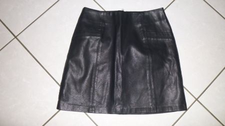 Kunstleder-Damen-Rock schwarz / 36