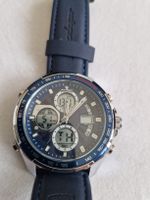 Montre homme Poedagar bleu bracelet cuir avec boîte