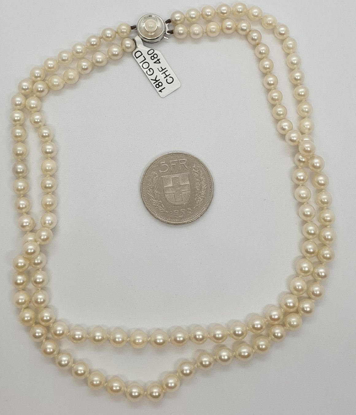 Catenine: Echt 18K Gold Kette - Süsswasserperlen – Usato da Luzern venduto da Luzern-Goldhaus