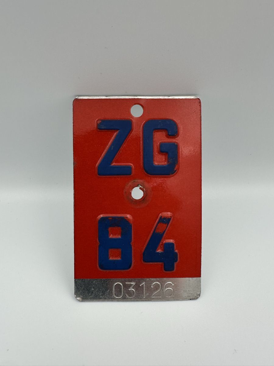 Insegne: Velonummer ZG 84 – Usato da Schwende venduto da weesli