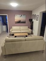 Ledersofa 2-Sitzer und 3- Sitzer beige 
