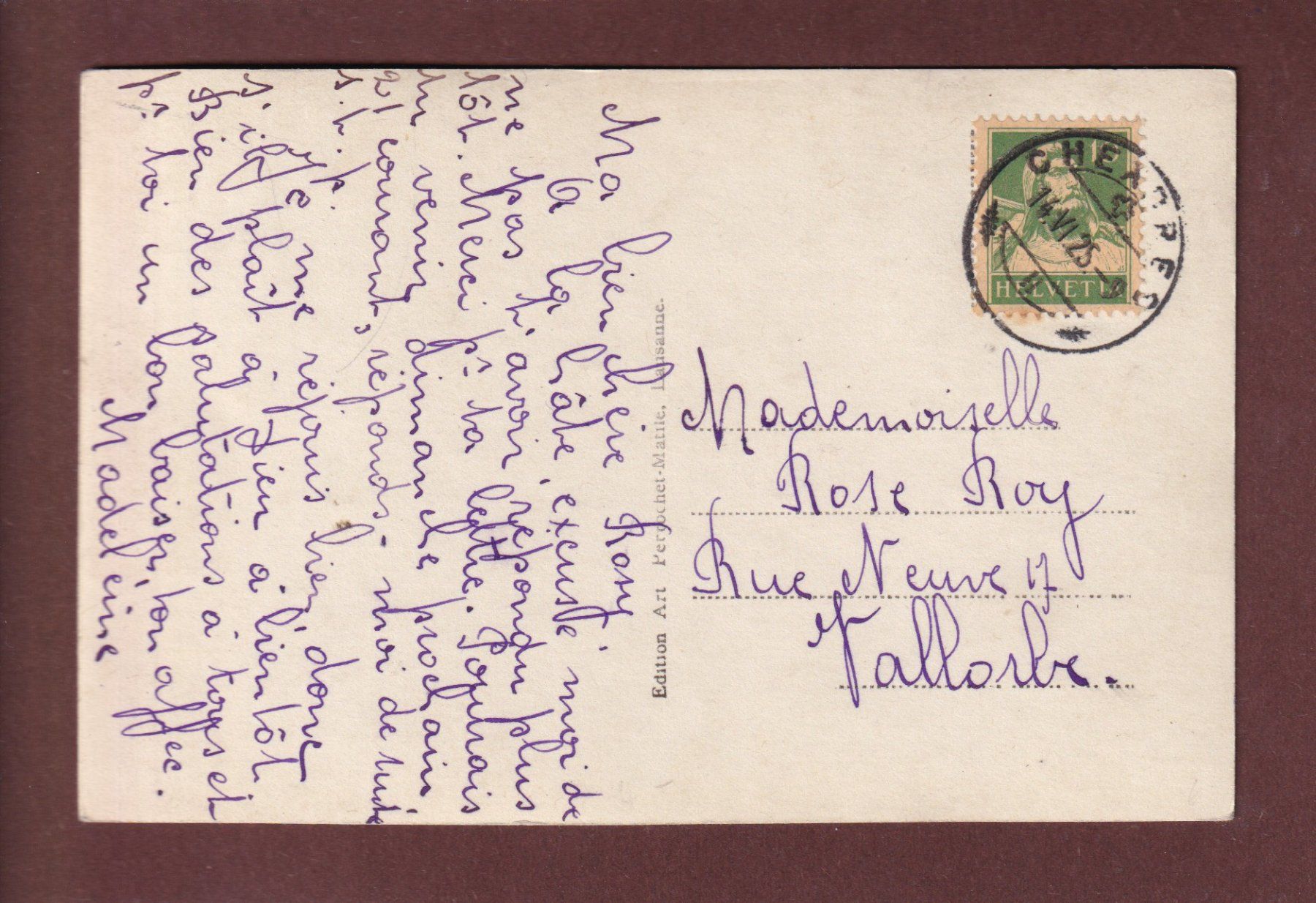 Ansichtskarten: Château de GOUMOËNS - Asile de Vieillard - 1925 – Gebraucht aus Pully von nicecards-shop 1