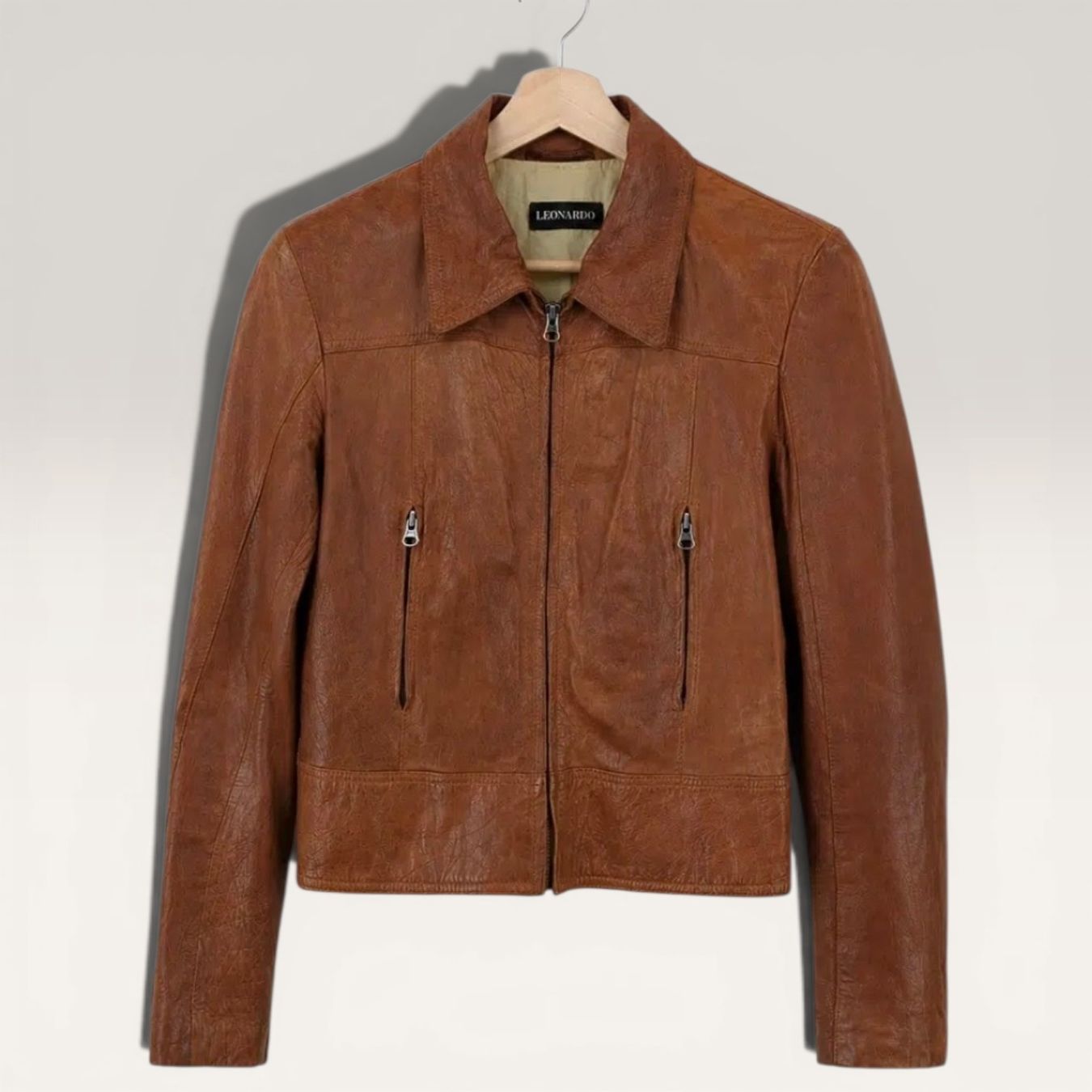 Giacche: Leonardo Lederjacke Braun - Echtleder Blouson – Usato da Le Locle venduto da Threads_CH