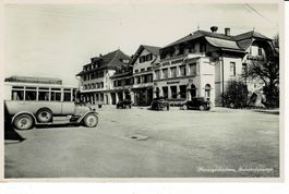 HERZOGENBUCHSEE Bahnhofquartier mit Postauto BE gel. 1937!