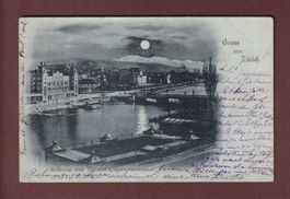 Gruss aus ZÜRICH - Mondschein - 1898