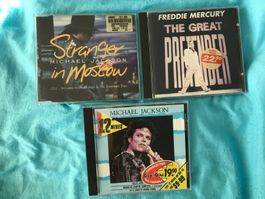 3 Musik CDs Michael Jackson, Freddie Mercury