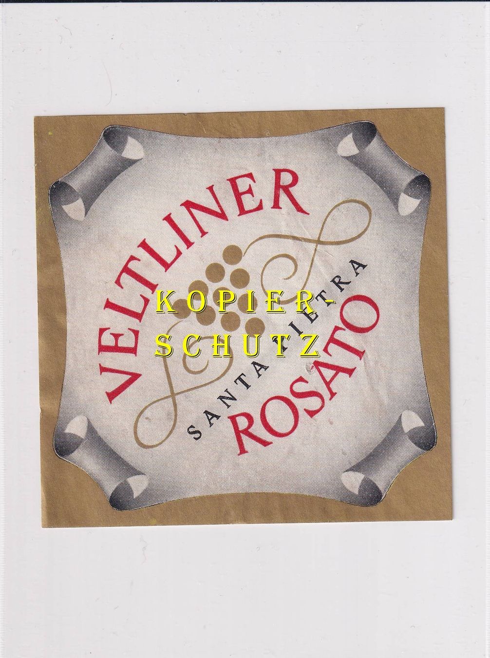 Carta: Etikette - Veltliner Rosato "Santa Pietra" /bd – Usato da Hombrechtikon venduto da Rudolf07