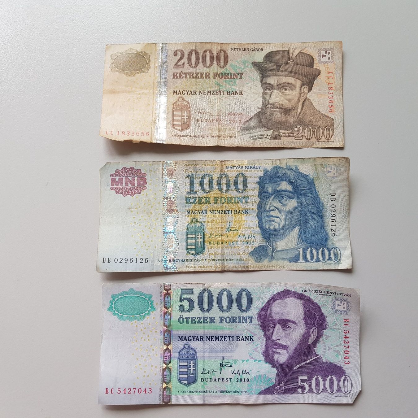Banknoten: 8000 Ft Hungarian Forint – Gebraucht aus Winterthur von