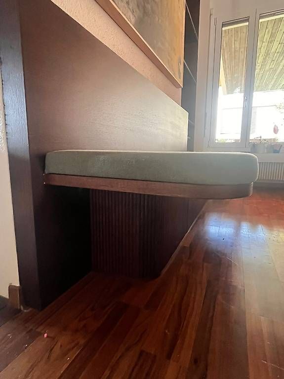 Bancs: Designer-Sitzbank & passendes Einbauregal  Eiche dunkel – D'occasion à Merlischachen par fsc_6szd