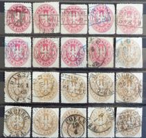 PREUSSEN 1861: neun 1- und elf 3-Sgr-Marken, O