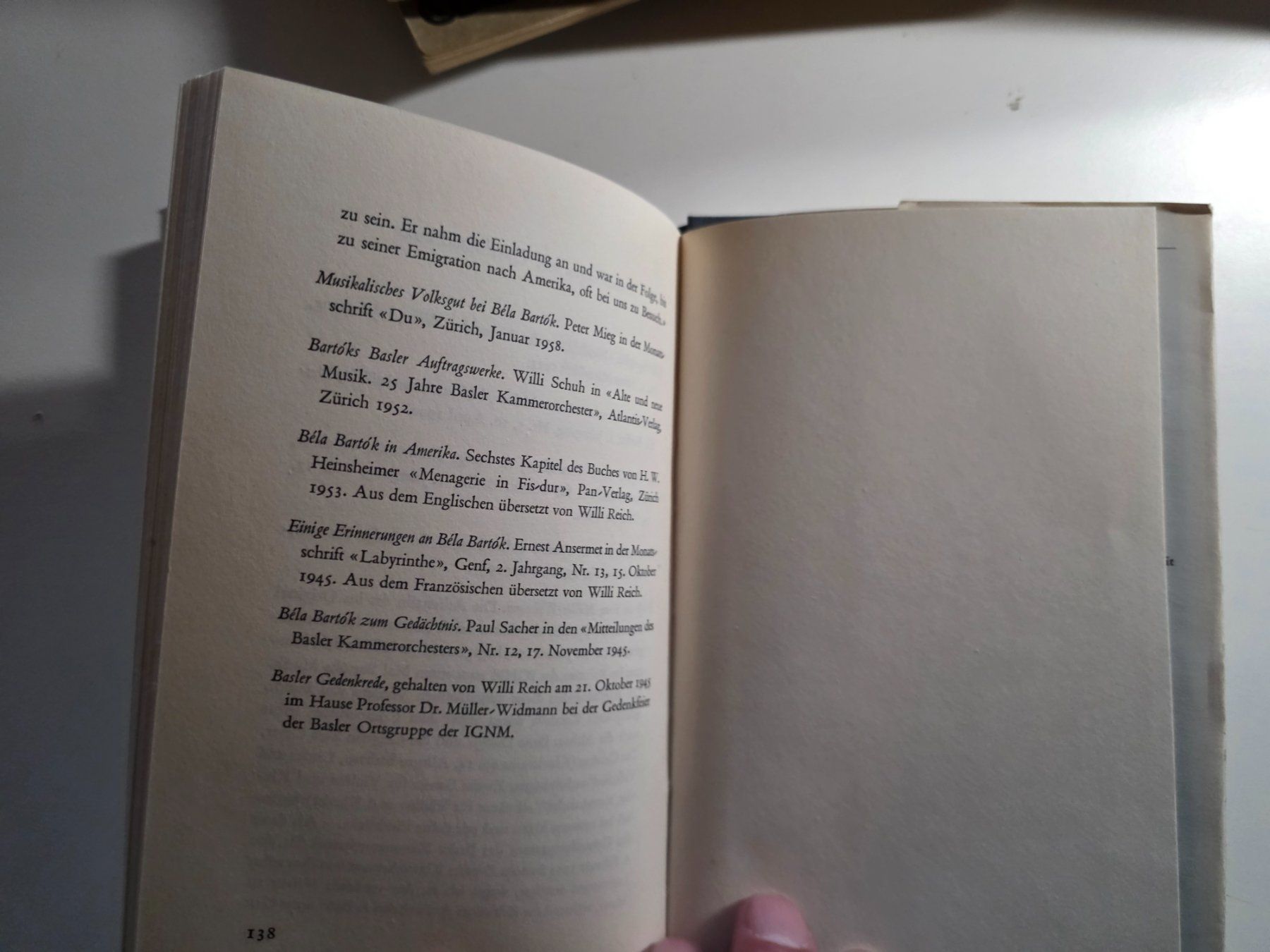 Libri: Béla Bartok - Eigene Schriften...- Biografie Basel 1958 – Usato da Walterswil BE venduto da Lonitti 5