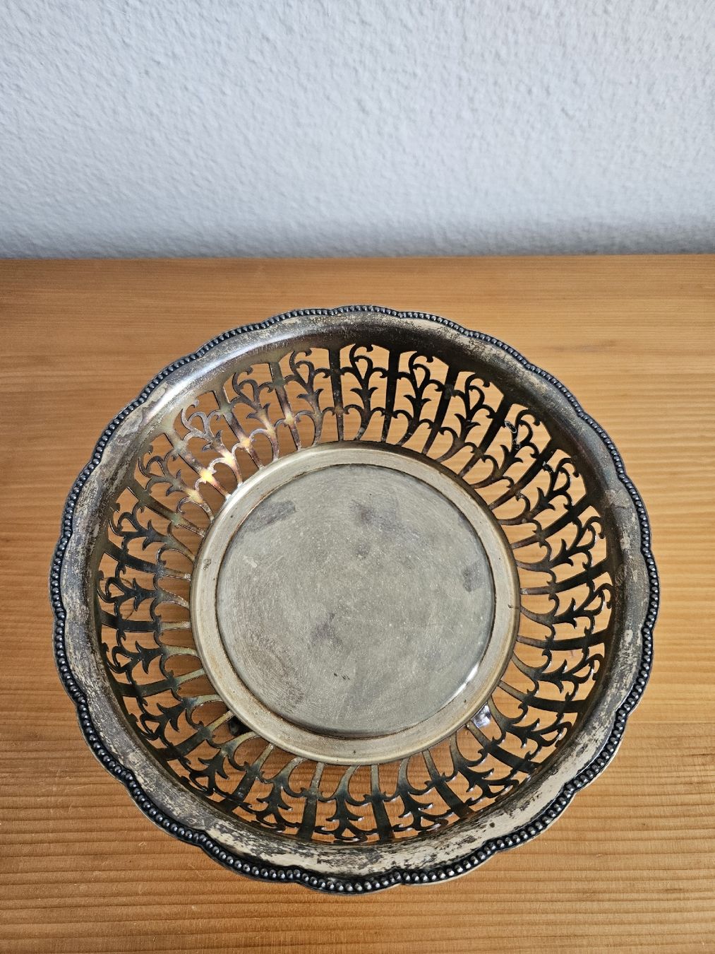 Schalen: Antike Schale Messing versilbert, durchbrochen ca. 1920 – Gebraucht aus Wiezikon b.Sirnach von wiezikon.vintage 2
