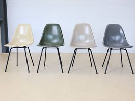Herman Miller Eames Fiberglass Chairs Vintage | 4er Set