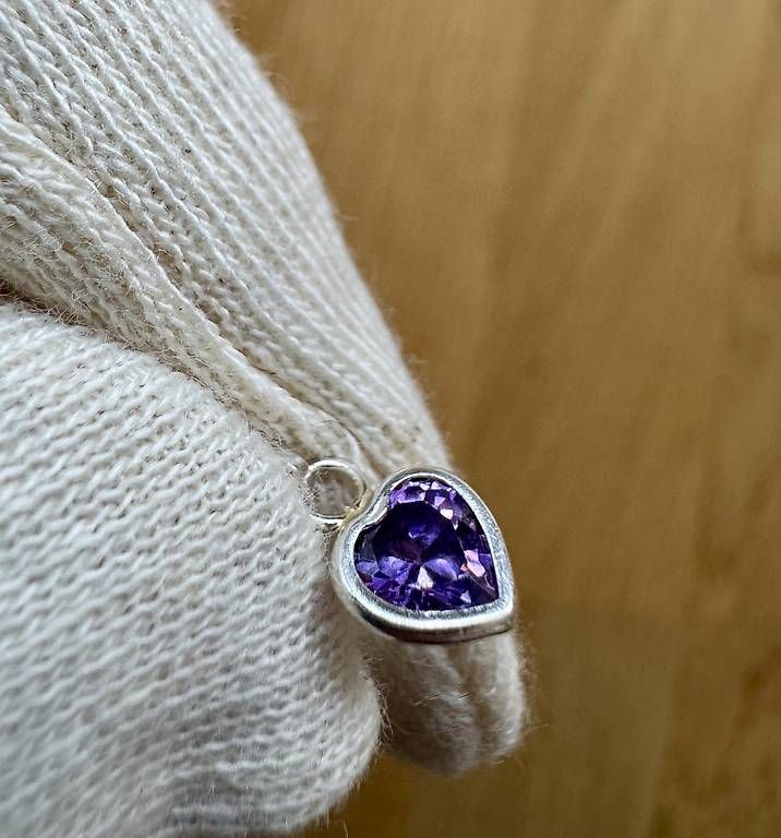 Catenine: Wunderschöne Mädchenhalskette mit Herzzirkonia violett – Nuovo (secondo la descrizione) da Bern venduto da cpiller01 1