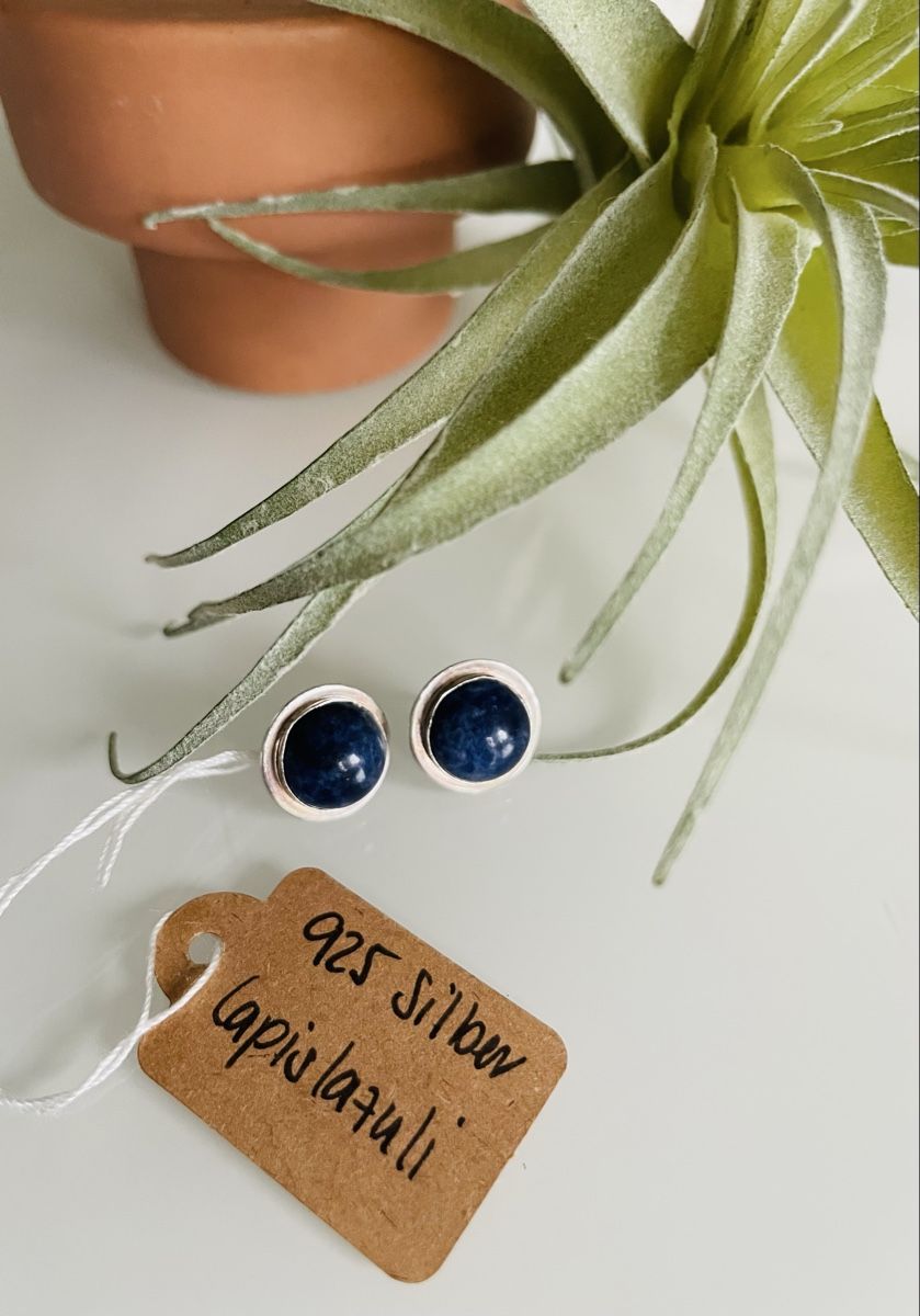 Orecchini pendenti & Orecchini a lobo: Silber Ohrstecker 925 mit Lapislazuli, vintage – Usato da Stein AG venduto da rbk79