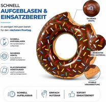 HeySplash Aufblasbar Schwimmring Donut braun 70cm NEU