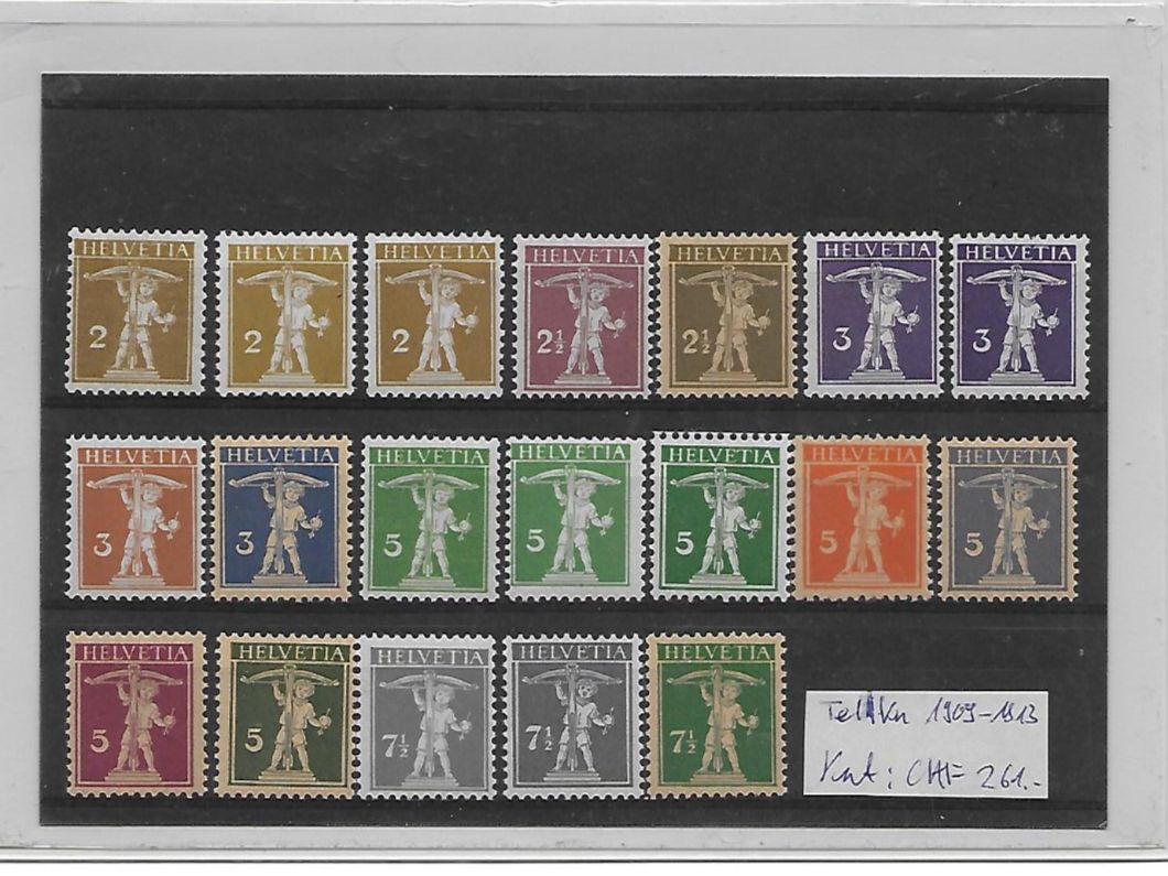 Tutti i francobolli: Tell Knabe 1909 - 1913 Kat: CHF 261.- – Nuovo (secondo la descrizione) da Basel venduto da Ilp