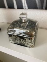 Glasdose silber 14x14x15 cm