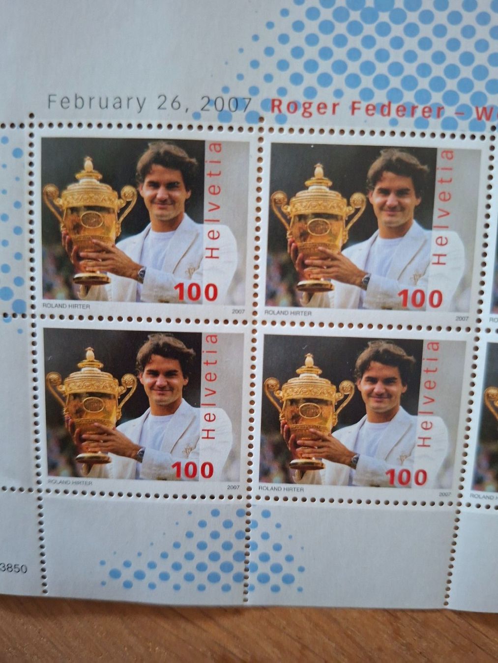Tutti i francobolli: Roger Federer Briefmarken ATP Rekord  2007 – Nuovo e nell'imballaggio originale da Oberhasli venduto da Cortina 1