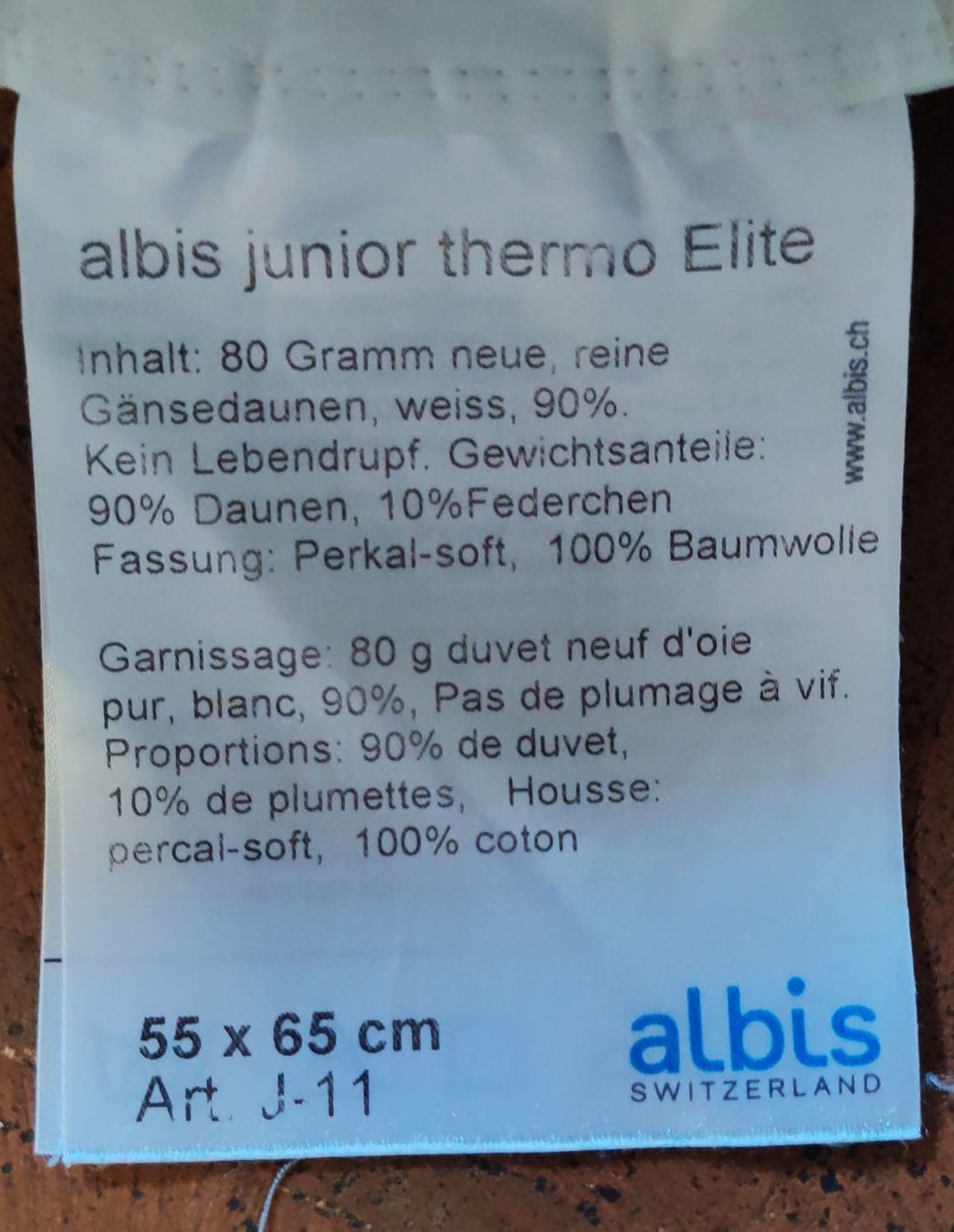 Coperte: Piumino Junior Albis Thermo Elite 55x65cm – Nuovo (secondo la descrizione) da Losone venduto da Simi_Lavigna