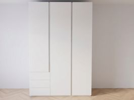 Schrank 3-türig, weiss und beige, neu