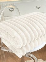 Decke kuschelig Kunstfell Optik Ivory