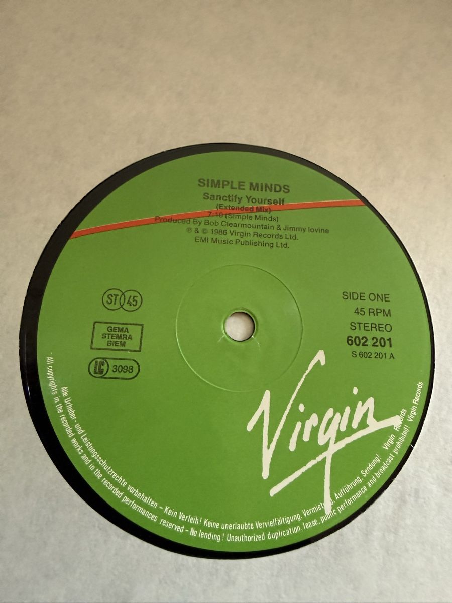 Dischi in vinile: Simple Minds Sanctify Yourself Extended Mix 12“ Single – Usato da Goldach venduto da Donpancho 7