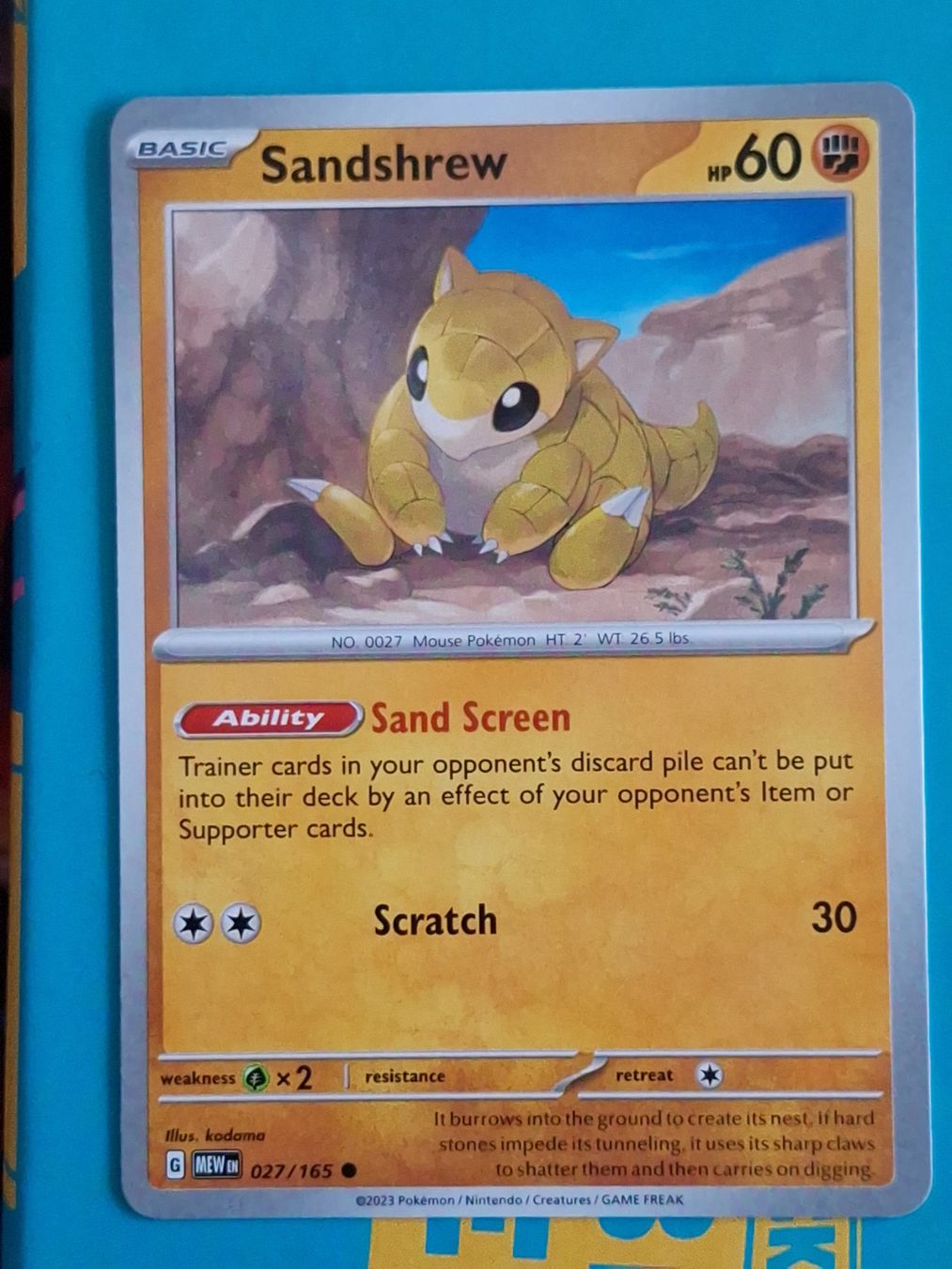 Pokémon Cartes à collectionner: Sandshrew Sandan - Pokemon Mew 151 – D'occasion à Altstätten SG par GGsGameshop