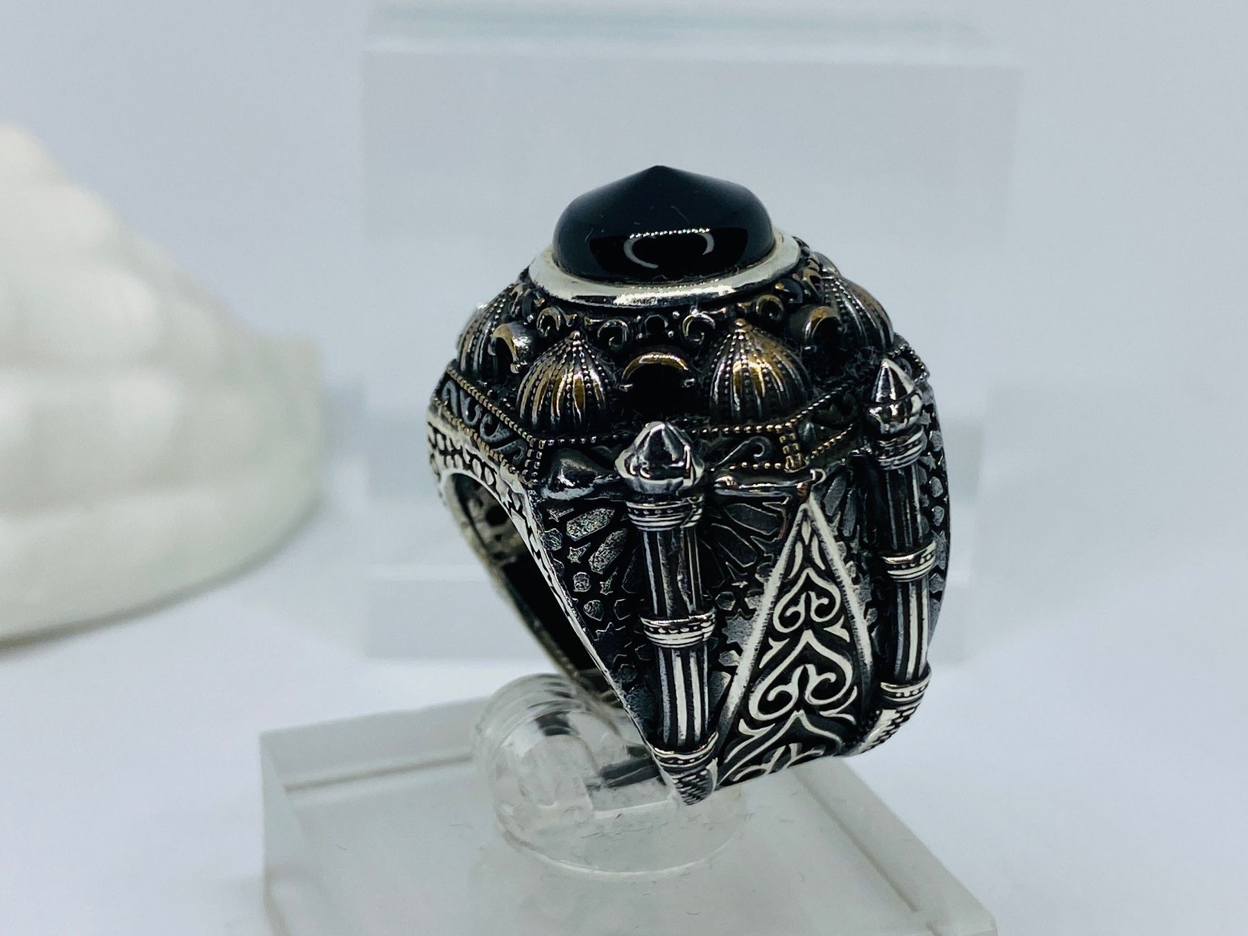 Anelli: Massiver Ring aus 925 er Silber mit Moscheemotiv – Nuovo e nell'imballaggio originale da Windisch venduto da Zeta2018 1
