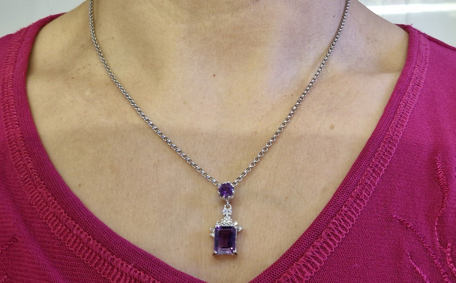 Orecchini pendenti & Orecchini a lobo: Echte Amethyst Set Ohrringe und Anhänger 925 Silber – Nuovo (secondo la descrizione) da Grenchen venduto da Elenka 8