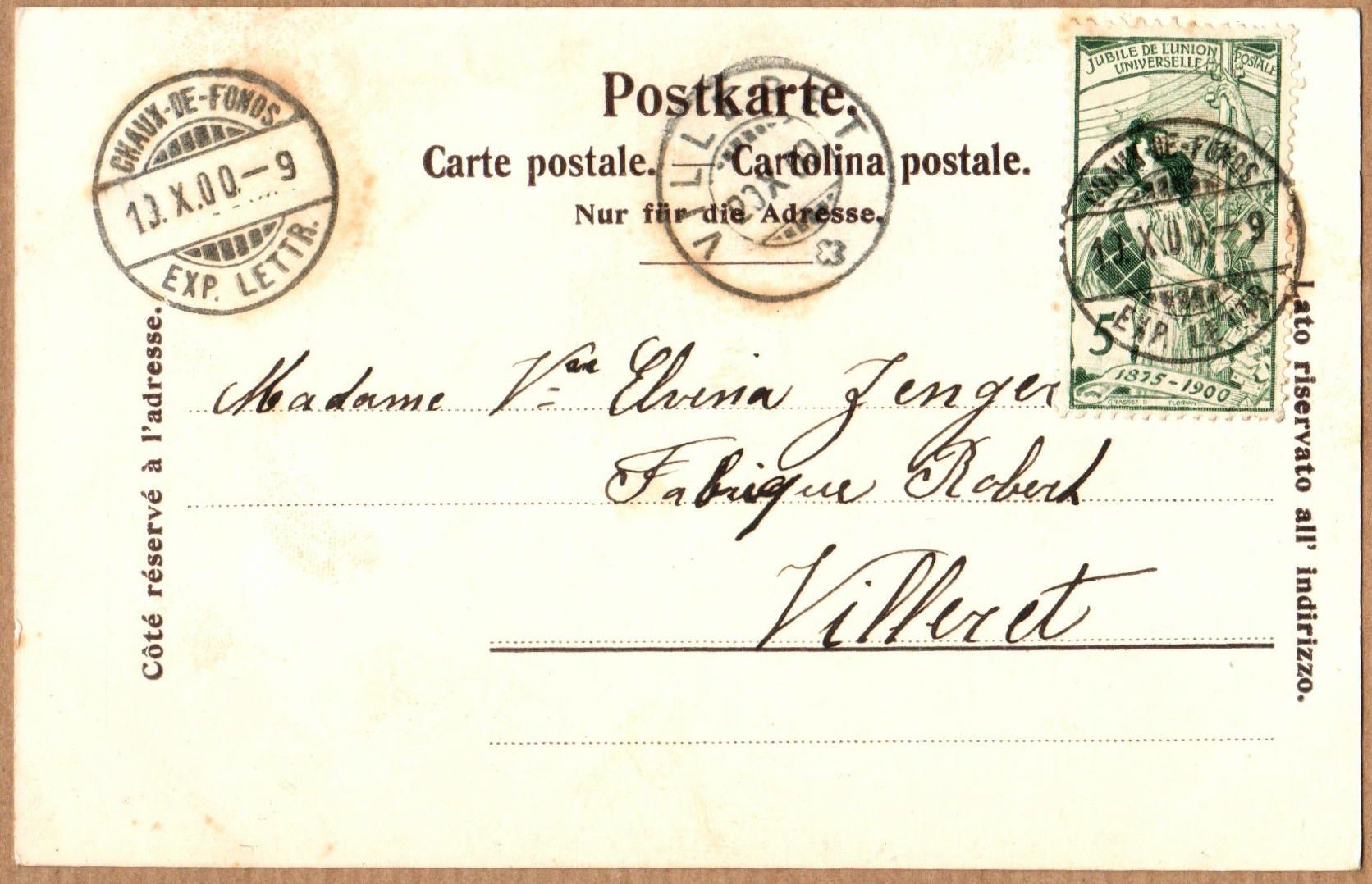 Cartoline postali: 1900 - Le Saut du Doubs - UPU – Usato da Chavornay venduto da 4dphila 1