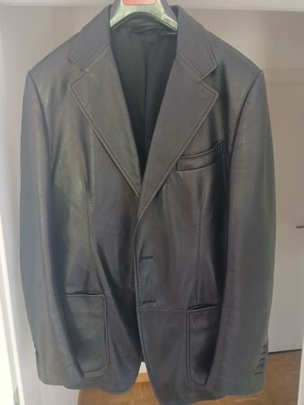 Tom Ford, Leder Sakko, Schwarz, Grösse 54, Top