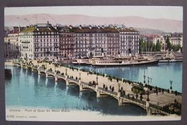 Genève Pont et Quai du Mont Blanc 1907