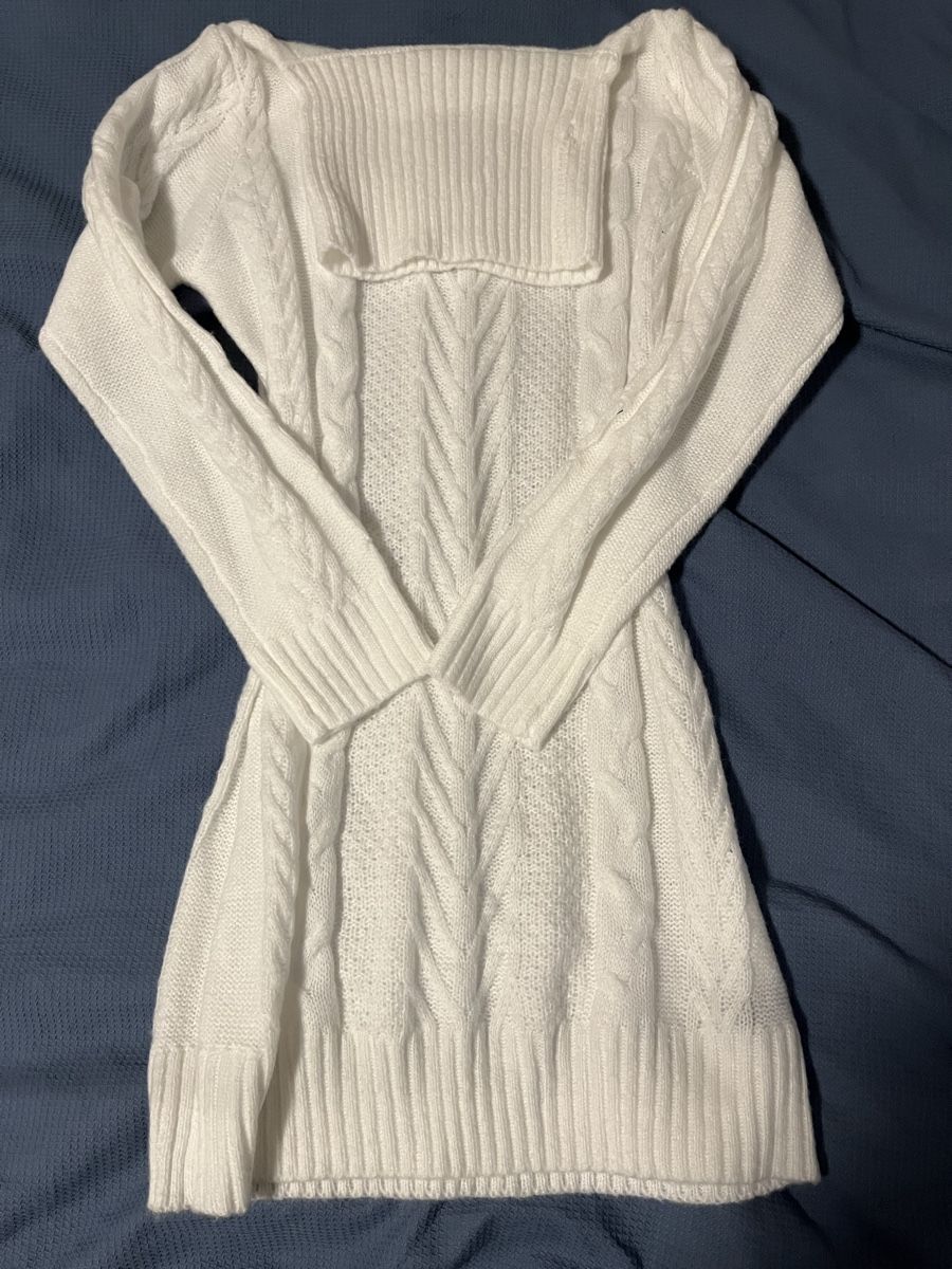 Pulls & Sweat-shirts: Weisser langer Strickpullover – D'occasion à Adliswil par rossoelmare