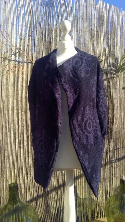 Veste bleu à motifs DESIGUAL, taille 38, coton 71% viscose