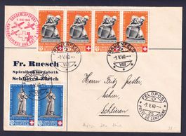 1940, Rotkreuzflug Frauenfeld Feldpost 25, selten