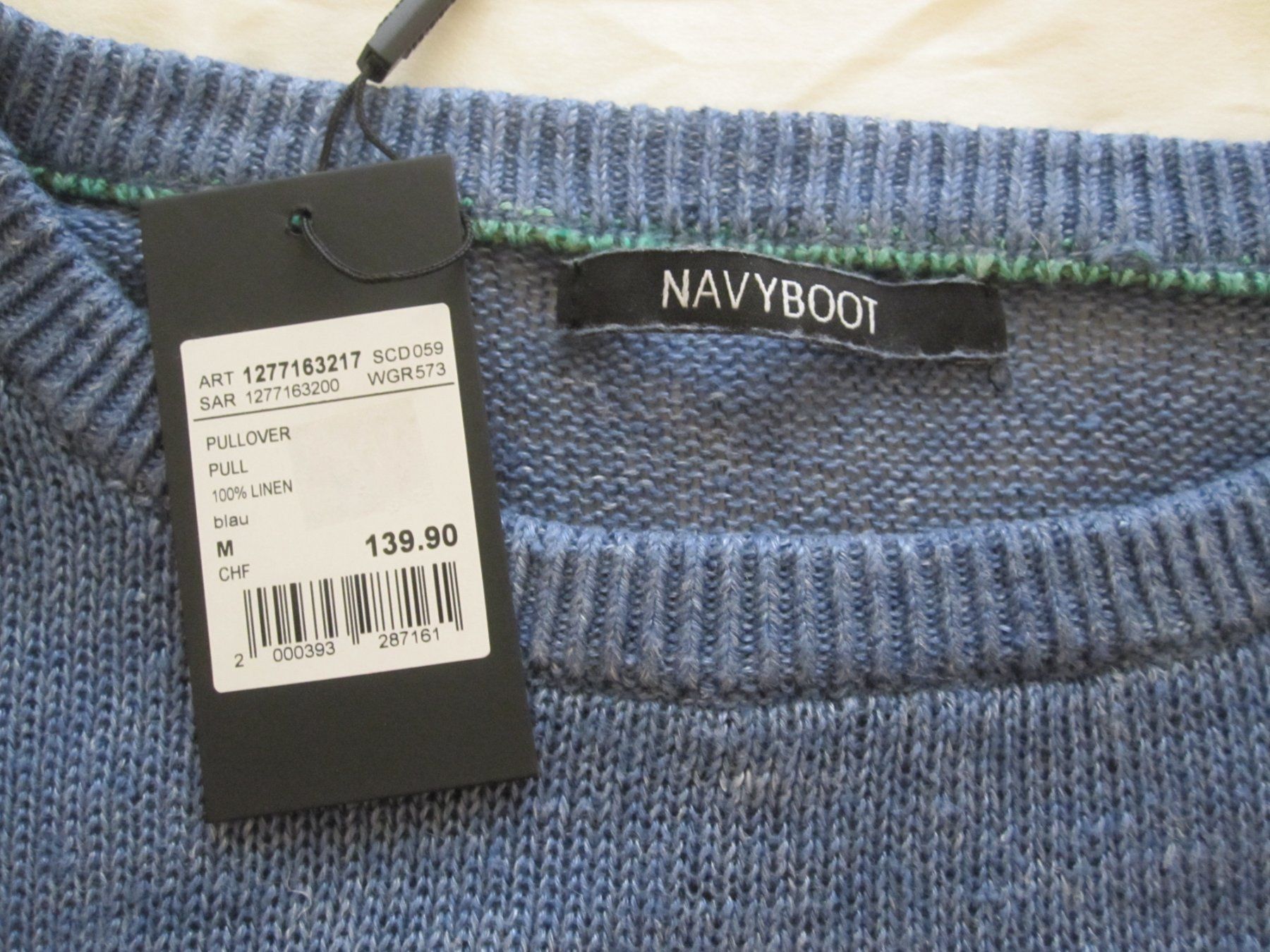 Navyboot Maglioni & Felpe: Pull col rond NAVYBOOT 100% Lin bleu – Usato da Nyon venduto da WHTF 3