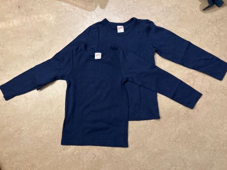 2 Thermo Langarm-Shirts Gr. 110/116 Dunkelblau Jungen 👍