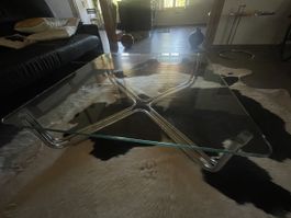 Salon-Tisch Glas Chrom, guter Zustand
