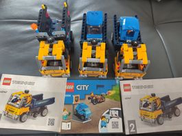 3 LKW Lego 42147 mit 2 blauen Autos
