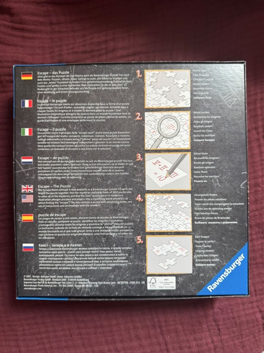 Ravensburger Puzzle: Ravensburger Escape Puzzle 759 – Nuovo (secondo la descrizione) da Genève venduto da adrianito34 1