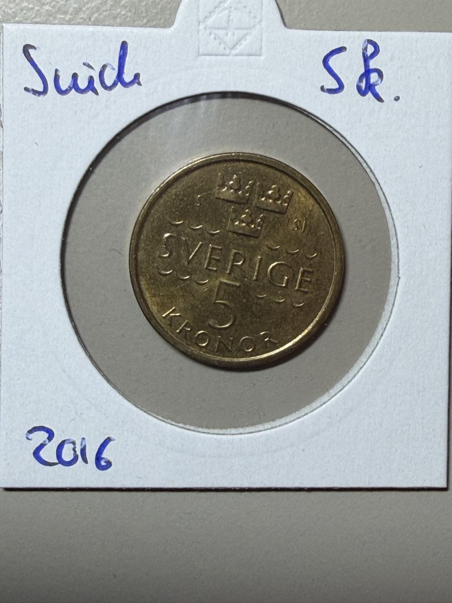 Toutes les monnaies: Suède - 5 couronnes - 2016 – D'occasion à Payerne par Mike1682