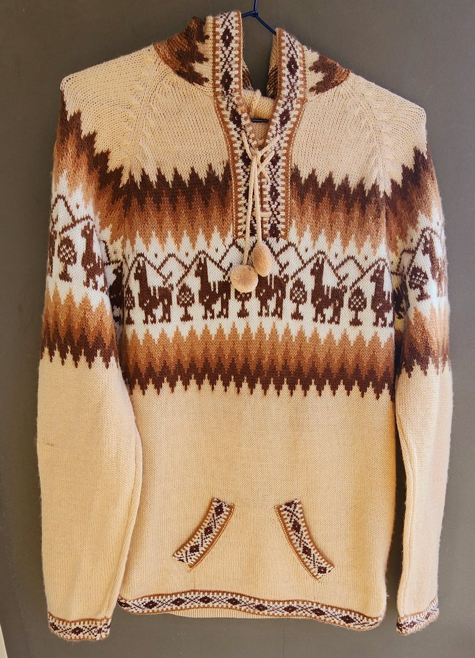 Maglioni & Felpe: wunderschöner Alpaka Pullover Gr.L, Farbe Beige, Braun, NEU! – Nuovo (secondo la descrizione) da Lima- Peru venduto da Alpaka-Haus