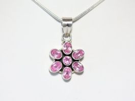 Pendentif Quartz Rose & Argent 925 / Rosenquarz Anhänger
