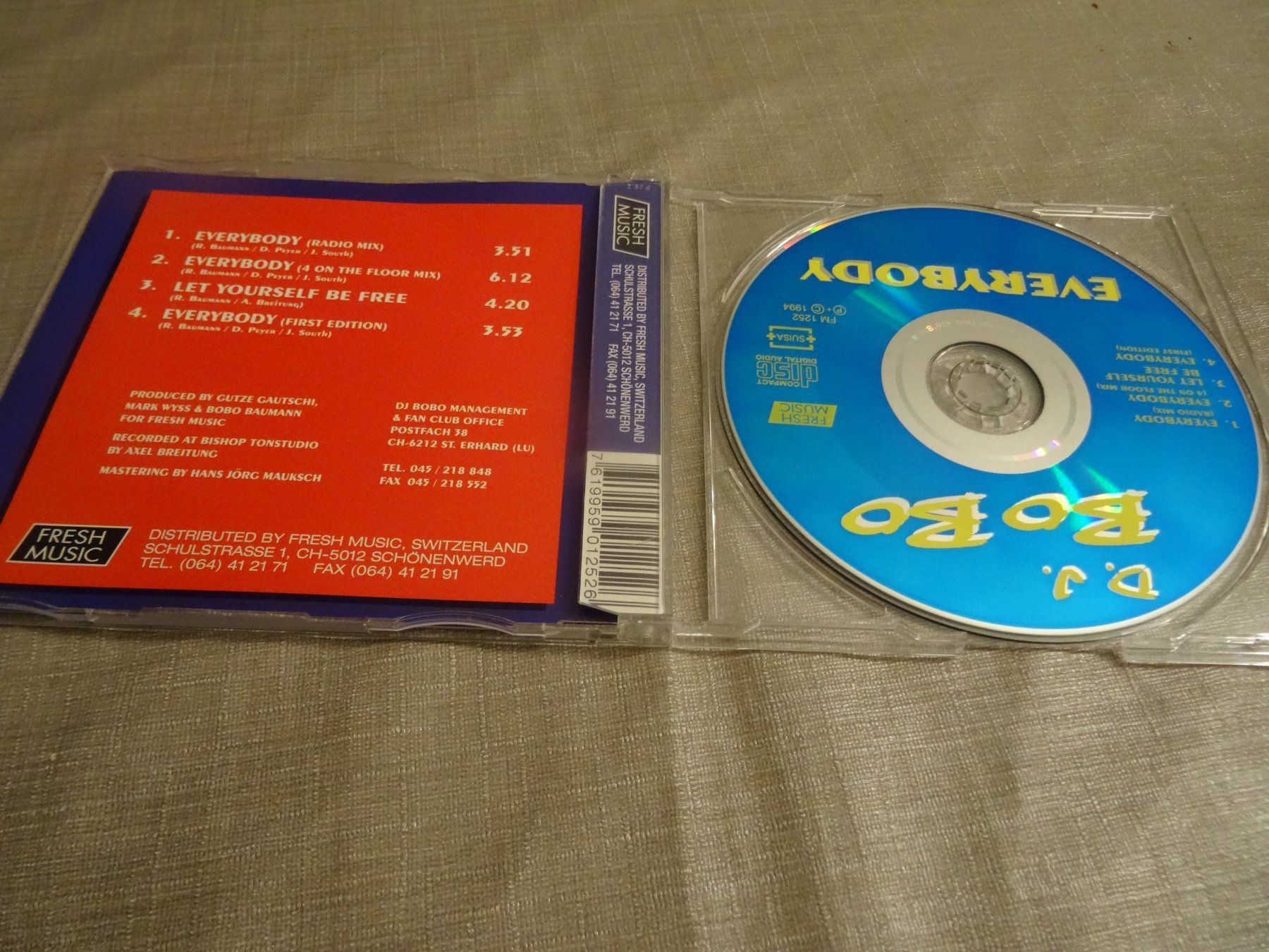 CD: D.J. Bobo - Everybody - CD - 90er - SINGLE – Usato da Olten venduto da Disc-Ausverkauf 1