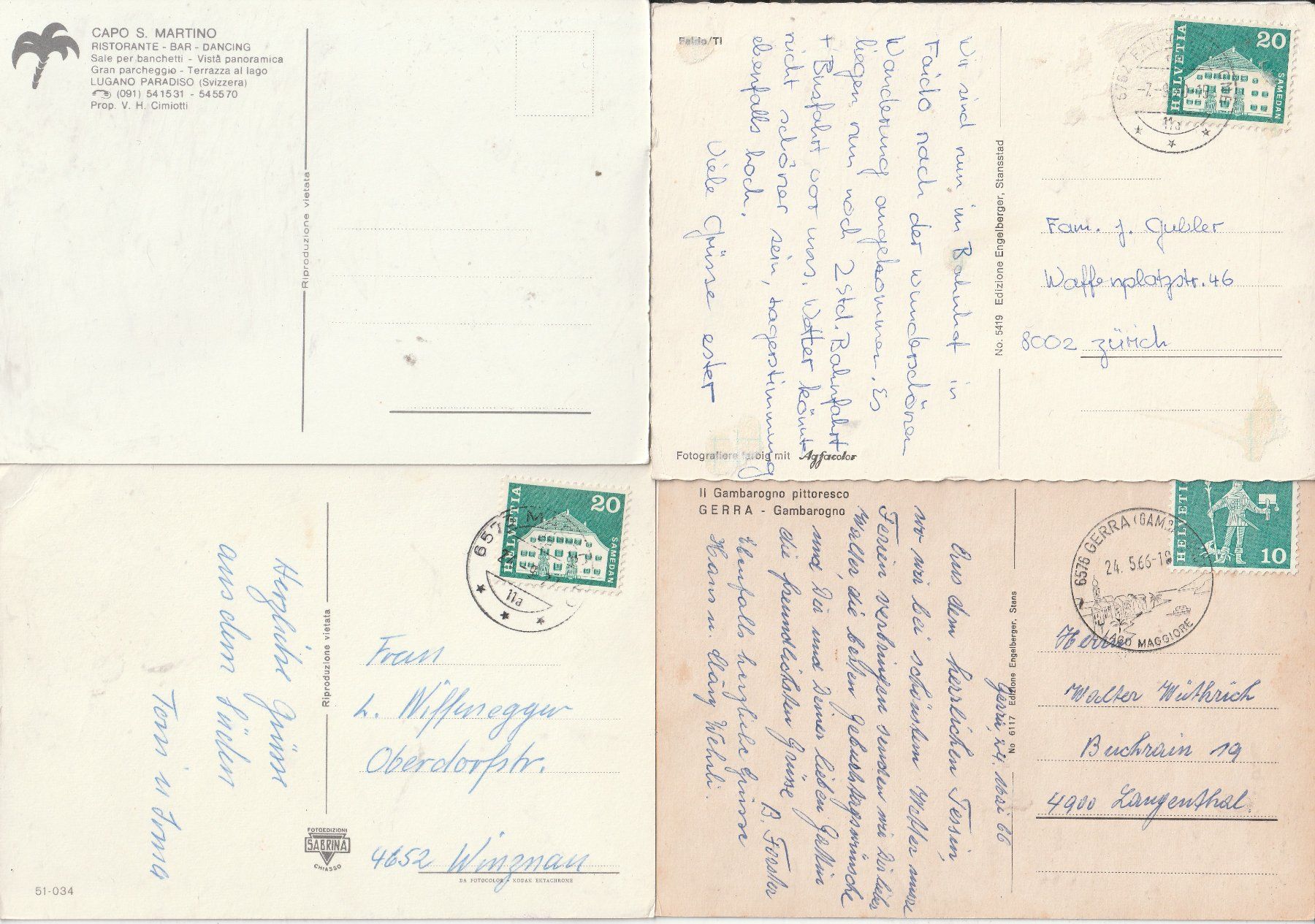 Cartoline postali: 12 Mehrbildkarten Tessin – Usato da Lumbrein venduto da made02 1